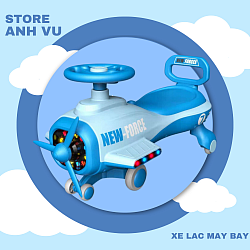 Xe lắc máy bay màu xanh